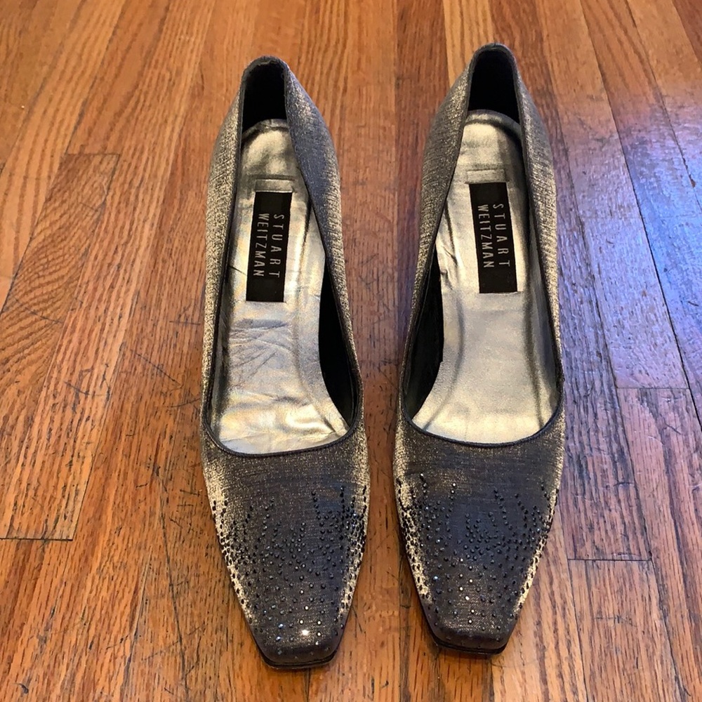 Metallic Jewel Accent heel pump Used gd condition